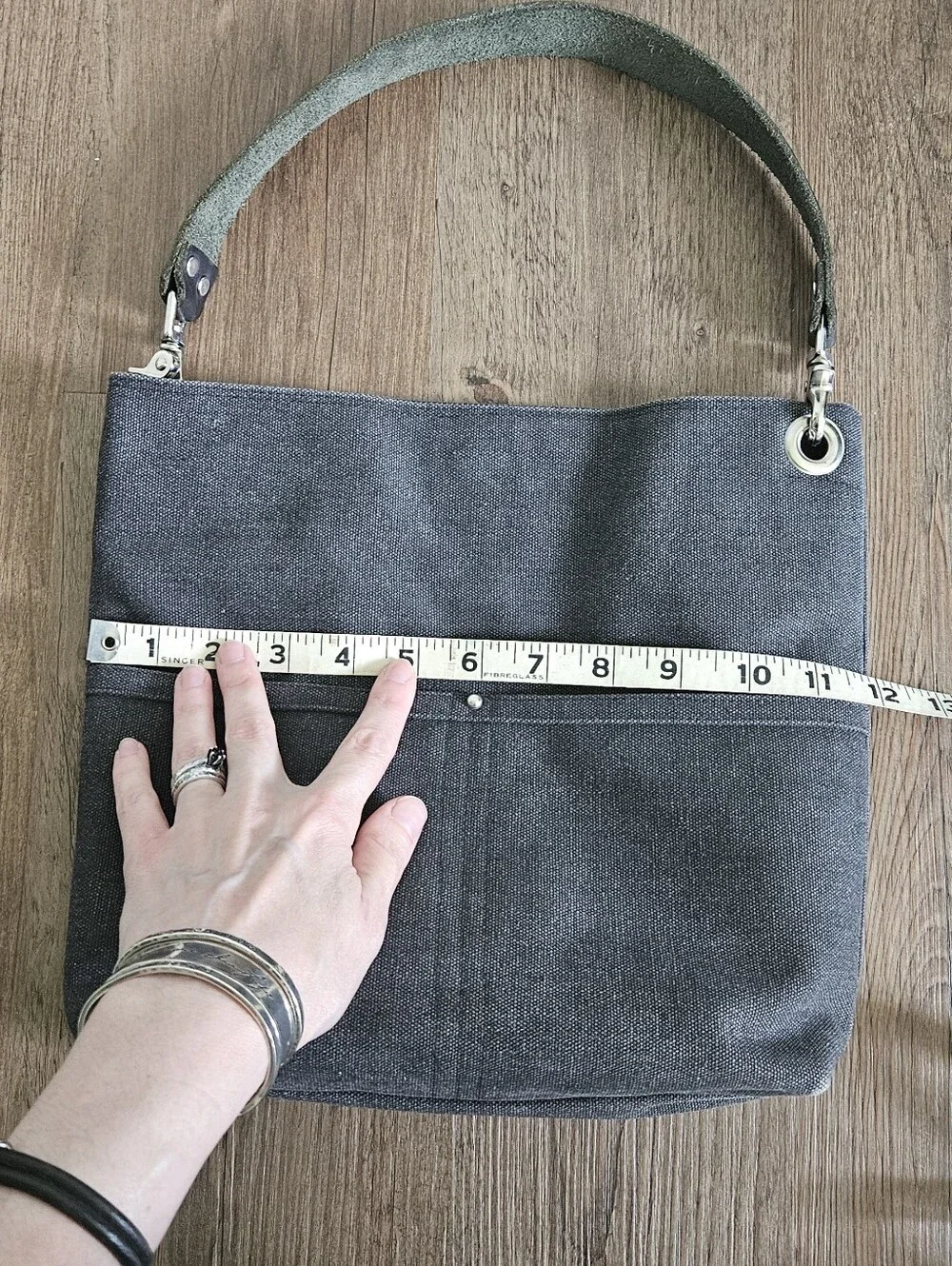 Classic Grey Canvas Shoulder Bag - Independent Reign Bucket Bag